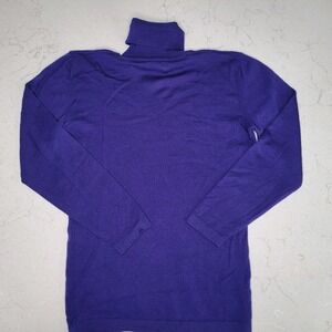 Vintage 1980's Kenzo Paris Purple Turtleneck 100% Wool Sweater Size Medium